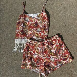 Jealous Tomato Paisley Print Tank and Shorts Set - NWT